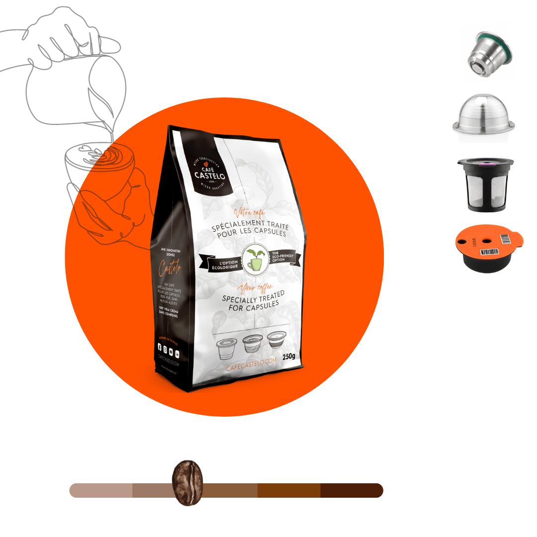 DECA FORTE - Café moulu et traité pour capsule réutilisable