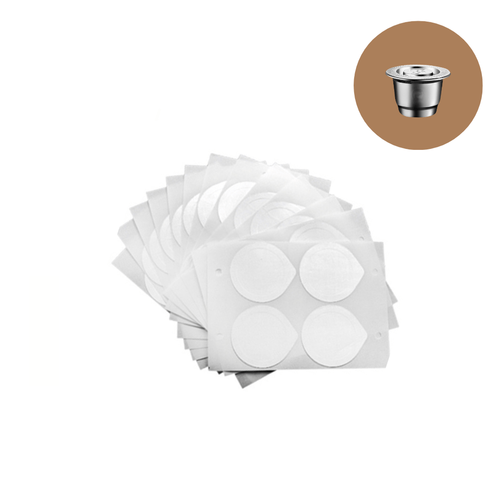 CAPMESSO Feuilles pour Espresso - Couvercles de capsule de café pour réutiliser les capsules compatibles avec les machines Nespresso* Original Line 120/Paquet CAPMESSO Feuilles pour Espresso - Couvercles de capsule de café pour réutiliser les capsules compatibles avec les machines Nespresso* Original Line 120/Paquet
